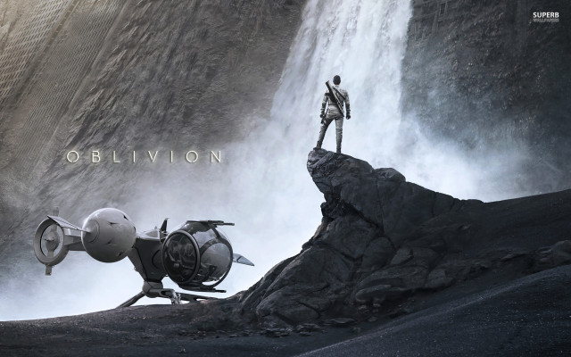 Man waterfall megaphone rock large free wallpaper - medium preview image