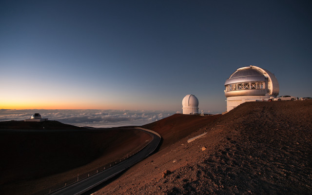 Telescope hill sunset clouds sky free wallpaper - medium preview image