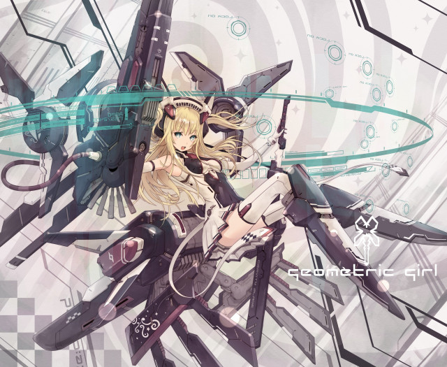 Girl gun futuristic objects background free wallpaper - medium preview image