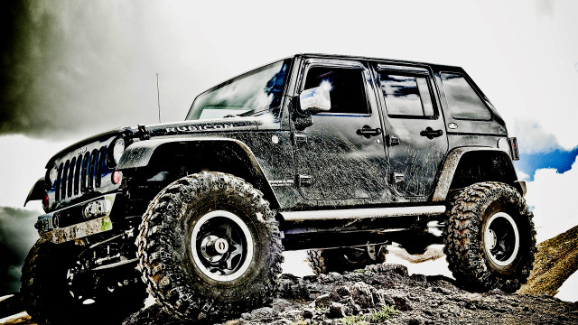 Black jeep rocky hill cloudy #2 free wallpaper - medium preview image