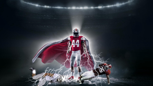 Football player red white cape free wallpaper - medium preview image