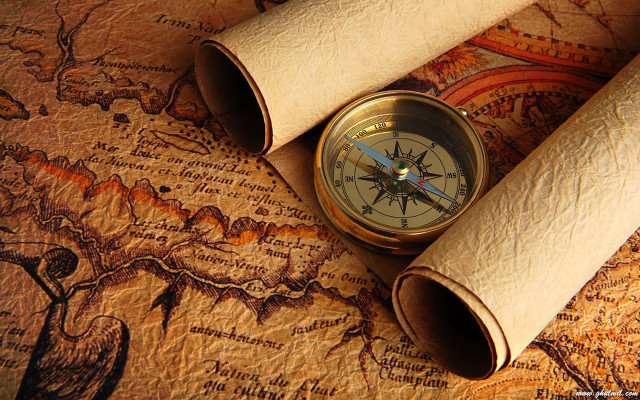 Compass scroll world map background free wallpaper - medium preview image