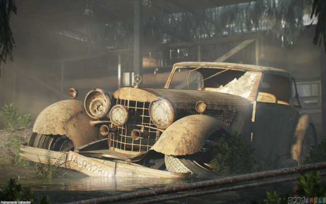 Old car dirty area trees free wallpaper - medium preview image