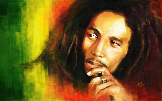 Man dreadlocks cigarette painting art free wallpaper - medium preview image