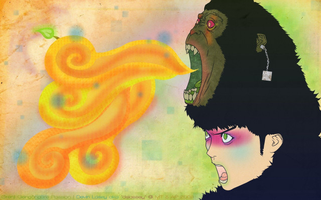 Monkey man fireball monster head free wallpaper - medium preview image
