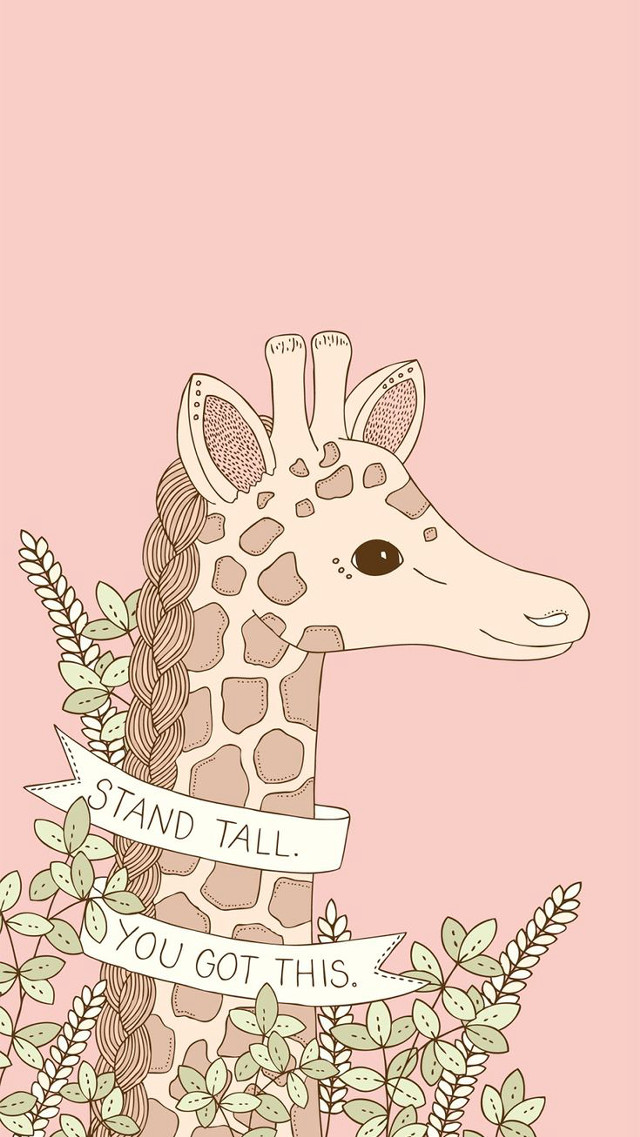 Giraffe ribbon sign hand tall free wallpaper - medium preview image