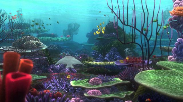 Colorful coral reef large fish free wallpaper - medium preview image