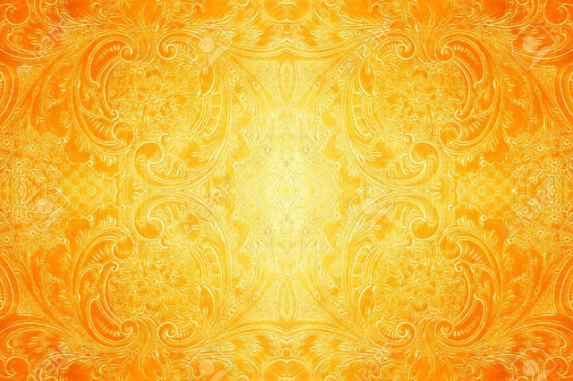 Yellow orange background swirls leaves free wallpaper - medium preview image