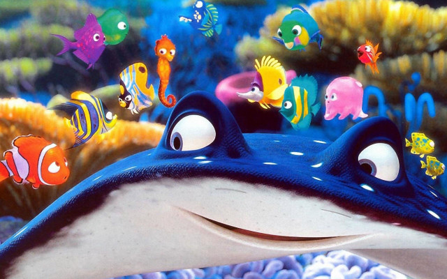 Cartoon character looking fish ocean free wallpaper - medium preview image