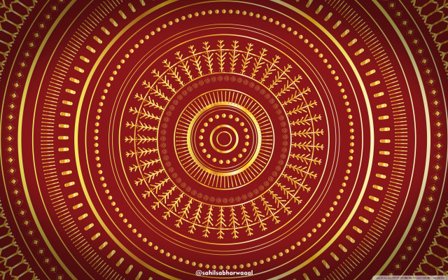 Red gold circular design spiral free wallpaper - medium preview image