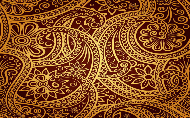 Brown gold paisley red background free wallpaper - medium preview image