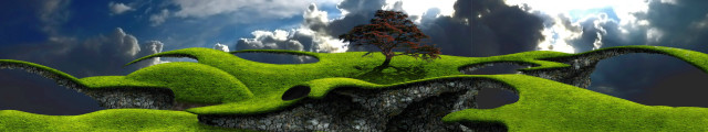 Green tree hill sky background free wallpaper - medium preview image