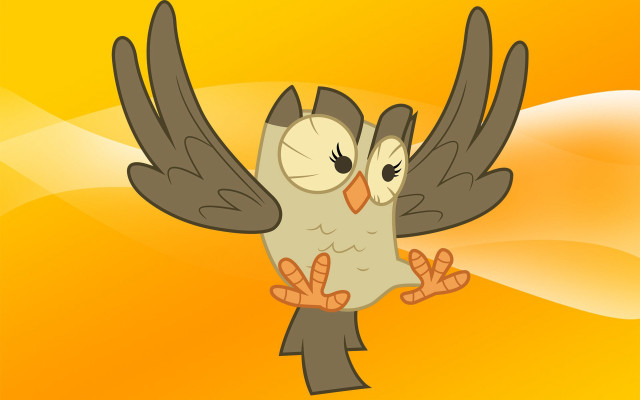 Cartoon owl wings spread eyes free wallpaper - medium preview image