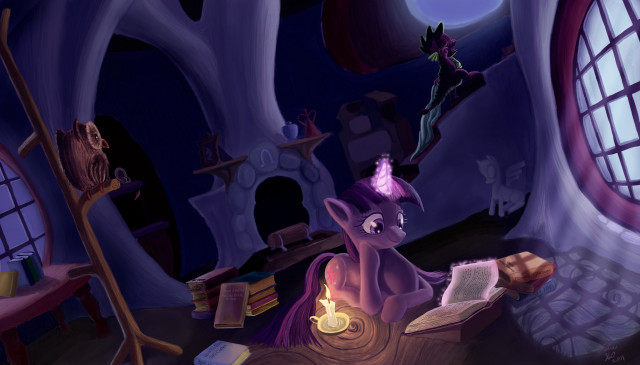 Cat reading book window fairy free wallpaper - medium preview image