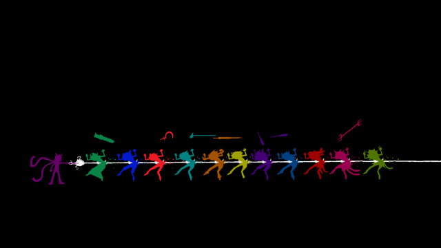 Line people black background rainbow free wallpaper - medium preview image