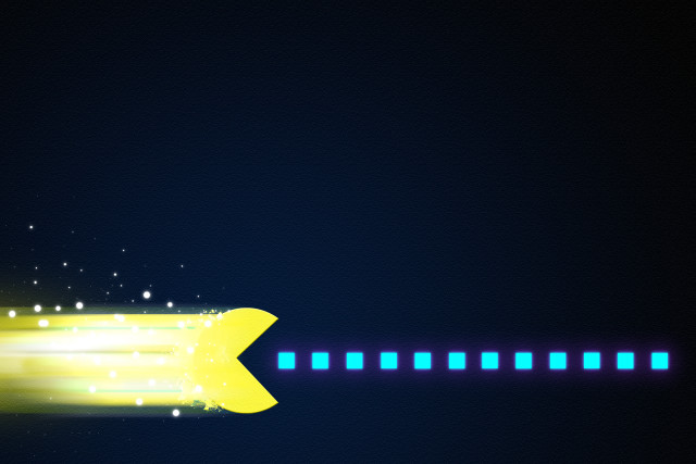 Yellow arrow right blue background free wallpaper - medium preview image