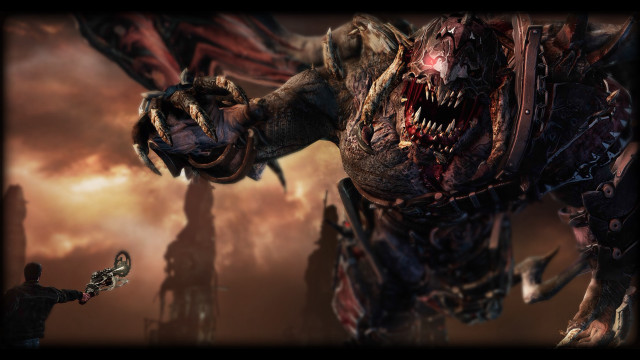 Demonic bloody face sharp teeth free wallpaper - medium preview image