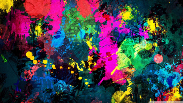 Colorful abstract fauvism paint splatter free wallpaper - medium preview image