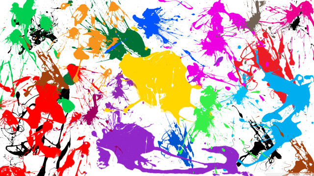 Colorful background paint splatters white free wallpaper - medium preview image