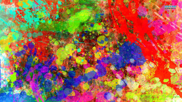 Colorful painting splattered black frame #3 free wallpaper - medium preview image