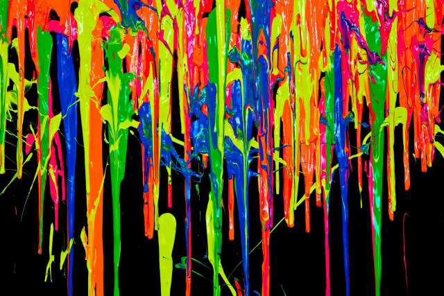 Black background multicolored paint dripping #2 free wallpaper - medium preview image