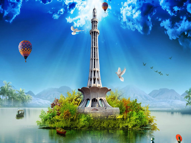 Tower sky lake people hotairballoon free wallpaper - medium preview image