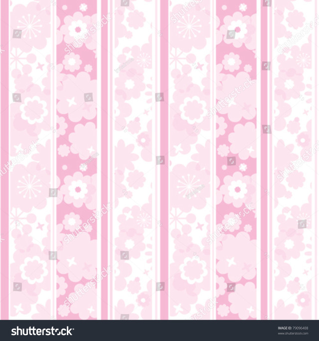 Pink white striped background flowers free wallpaper - medium preview image