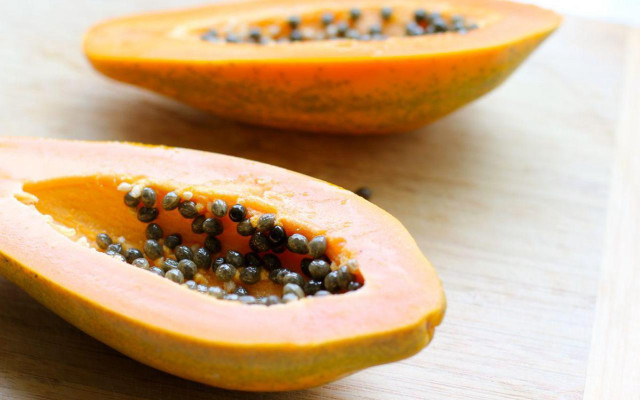 Cut open papaya cutting board free wallpaper - medium preview image