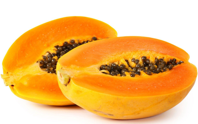 Cut in half papaya seeds free wallpaper - medium preview image
