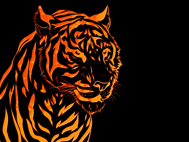 Tiger orange black background image free wallpaper - medium preview image