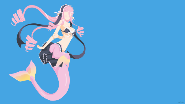 Cartoon mermaid cat back tail free wallpaper - medium preview image