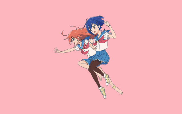 Girl boy flying through air free wallpaper - medium preview image