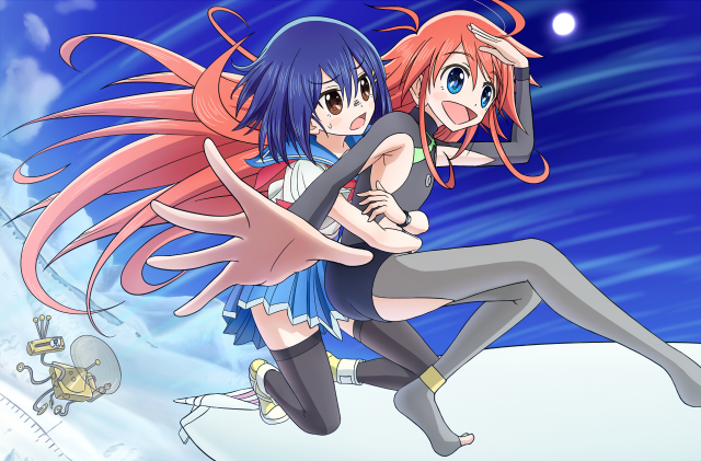 Anime characters hugging snow together #3 free wallpaper - medium preview image