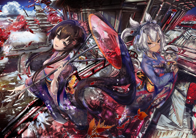 Anime characters futuristic blood red free wallpaper - medium preview image
