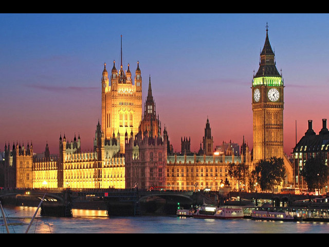 Large building clock tower river #8 free wallpaper - medium preview image
