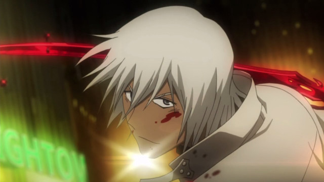 White hair sword anime neon free wallpaper for desktop - medium preview image