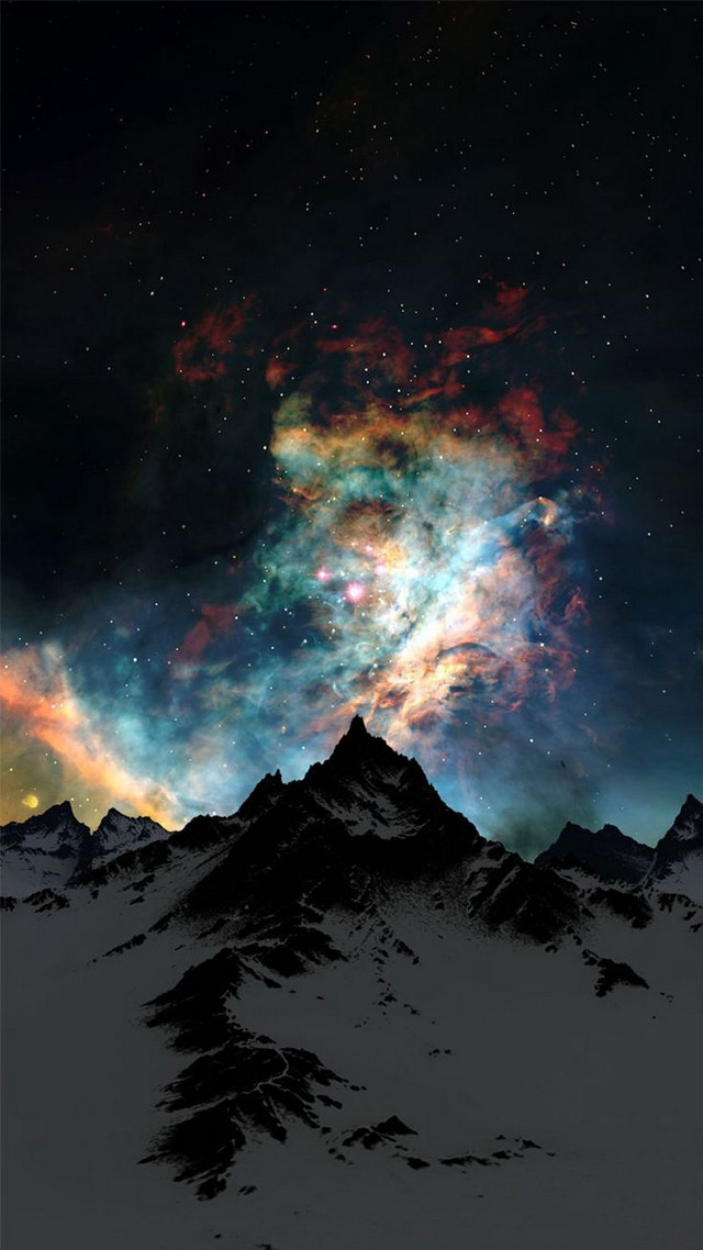 Mountain sky stars clouds colorful free wallpaper - medium preview image