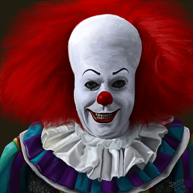 Creepy clown red hair white free wallpaper - medium preview image