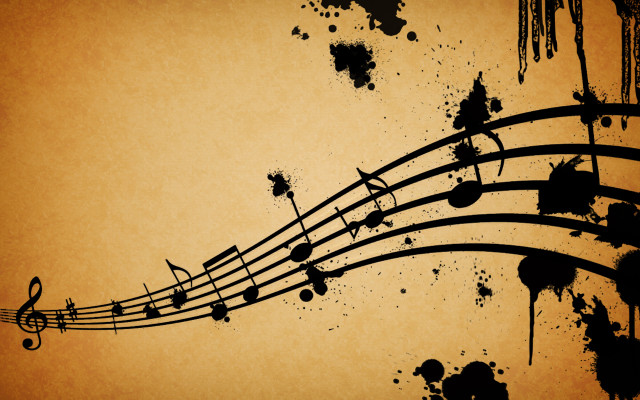 Musical note grungy background paint free wallpaper - medium preview image