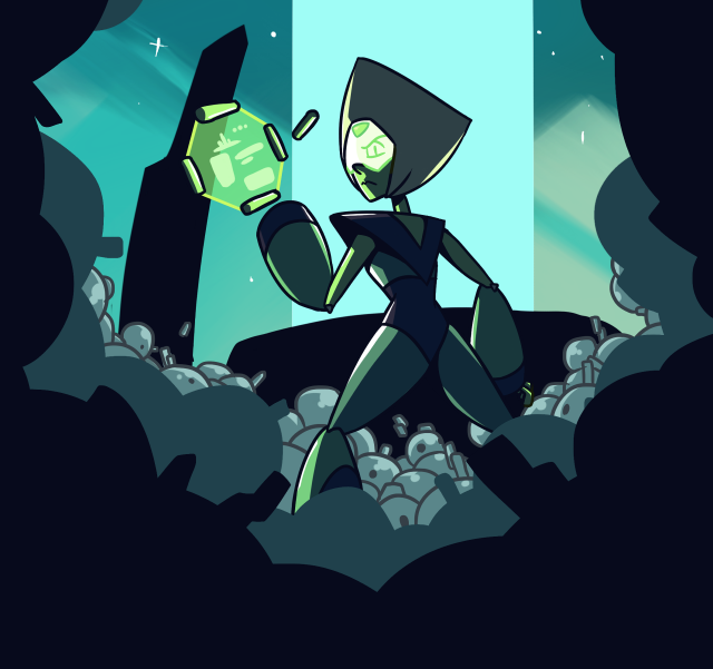 Cartoon character holding green object free wallpaper - medium preview image