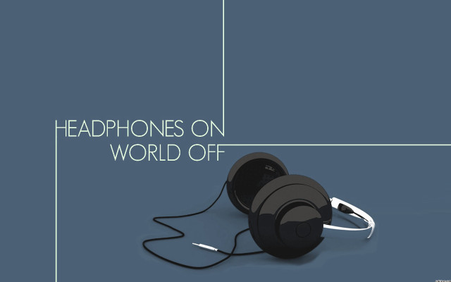 Headphones blue background world off free wallpaper - medium preview image