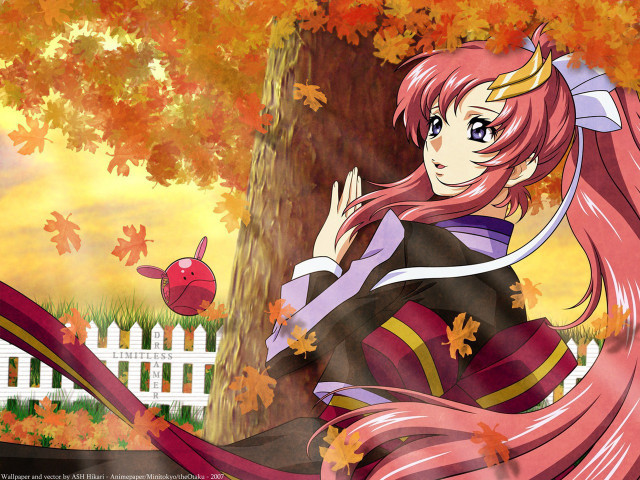 Girl long pink hair tree free wallpaper - medium preview image