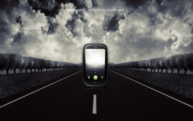 Cell phone road sky clouds free wallpaper - medium preview image