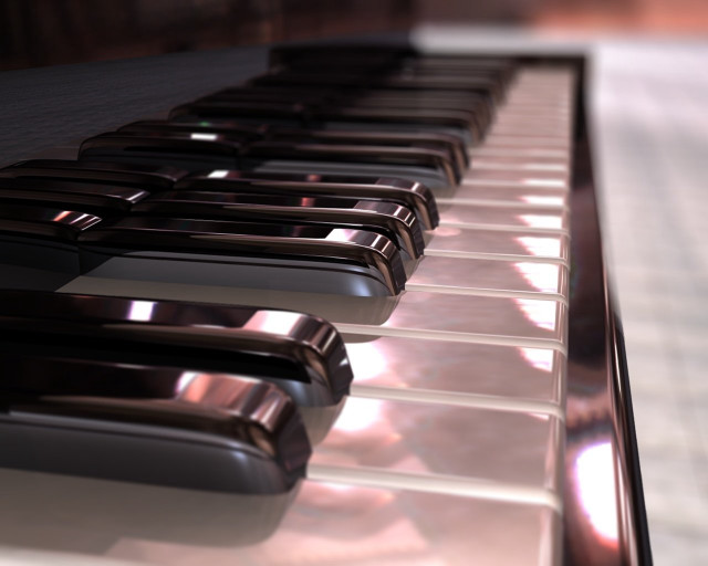 Piano closeup keys blurry background free wallpaper - medium preview image