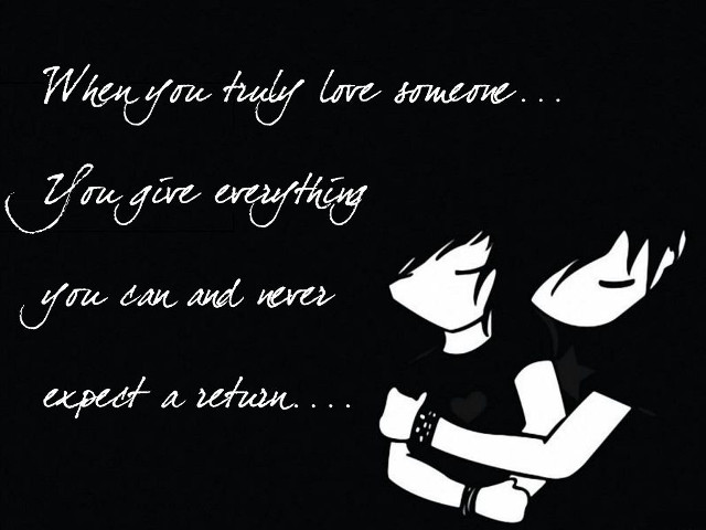 Couple hugging dark quote below free wallpaper - medium preview image
