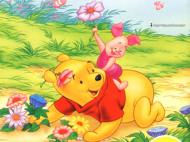 Winnie the pooh piglet playing free wallpaper - medium preview image