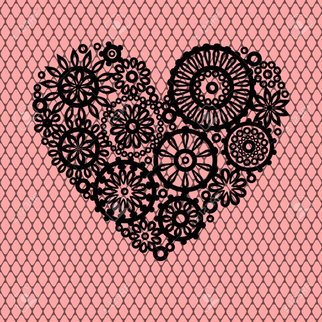 Heart lacy doily pink background free wallpaper - medium preview image