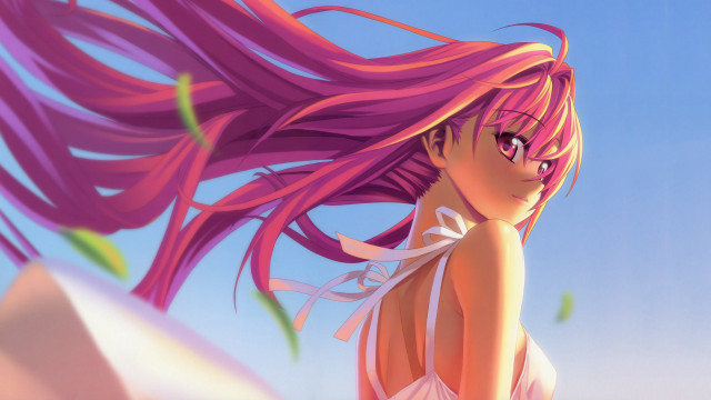 Girl pink hair white dress #6 free wallpaper - medium preview image