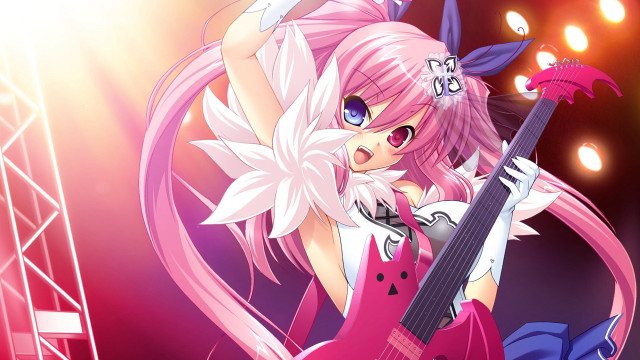 Girl pink hair guitar stage free wallpaper - medium preview image