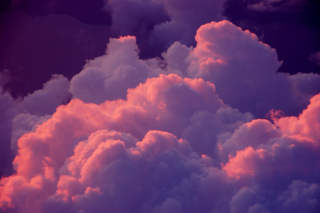 Purple sky clouds plane flying free wallpaper - medium preview image